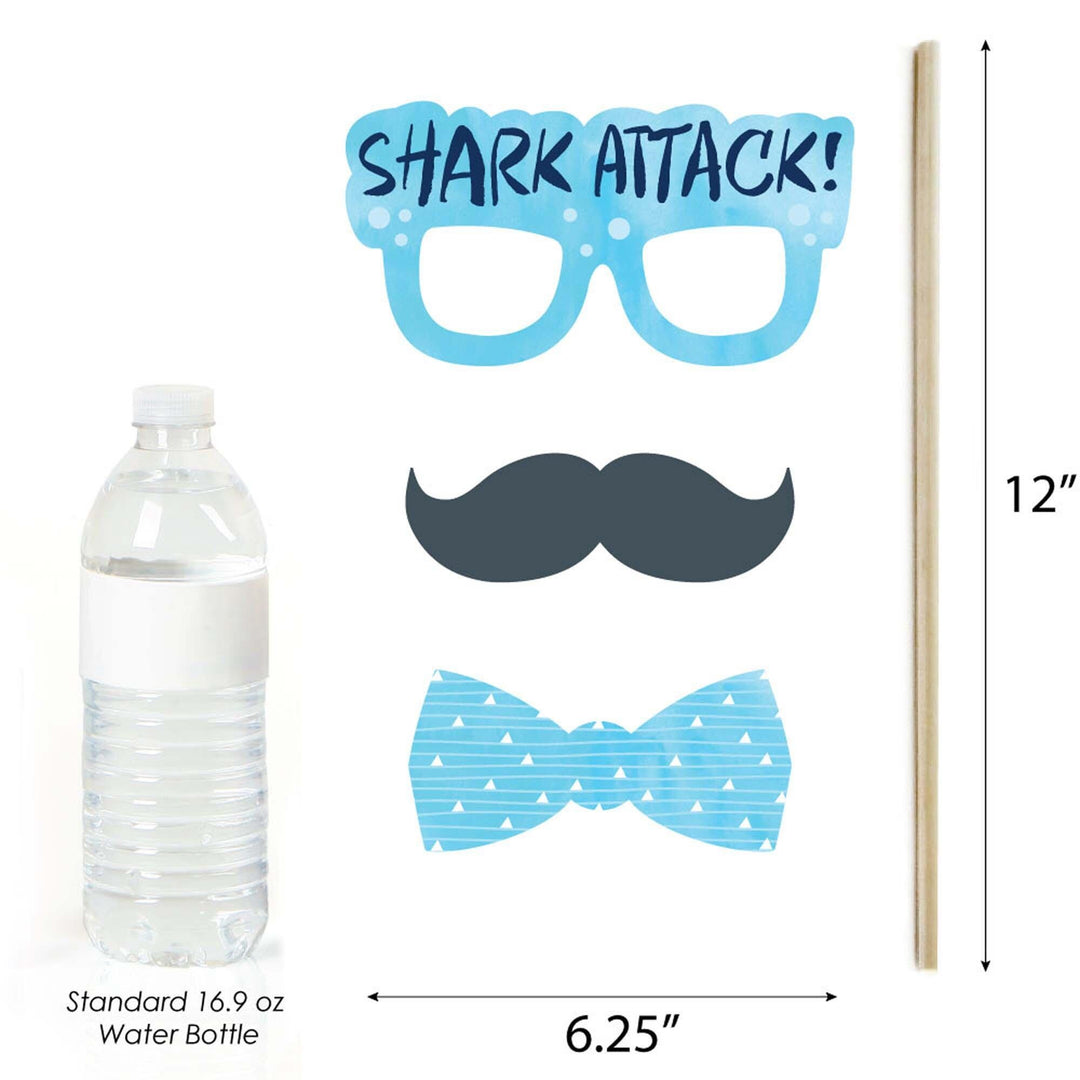 Shark Zone - Jawsome Shark or Birthday Party Photo Booth Props Kit - 20 Count