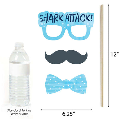Shark Zone - Jawsome Shark or Birthday Party Photo Booth Props Kit - 20 Count