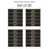 Adult 60th Birthday - Gold - Birthday Party Water Bottle Sticker Labels - Set of 20