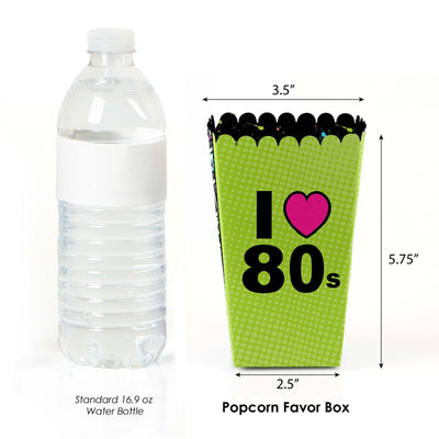 80's Retro - Totally 1980s Party Favor Popcorn Treat Boxes - Set of 12