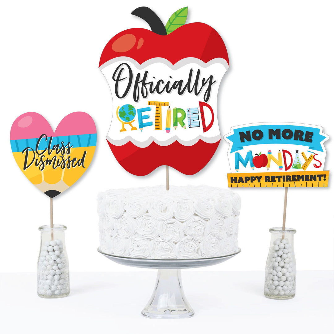 Teacher Retirement - Happy Retirement Party Centerpiece Sticks - Table Toppers - Set of 15