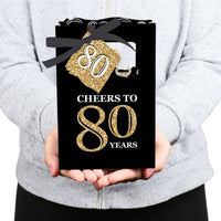 Adult 80th Birthday - Gold - Birthday Party Favor Boxes - Set of 12