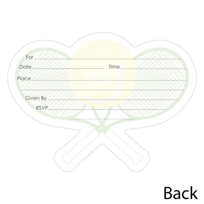 You Got Served - Tennis - Shaped Fill-In Invitations - Baby Shower or Birthday Party Invitation Cards with Envelopes - Set of 12