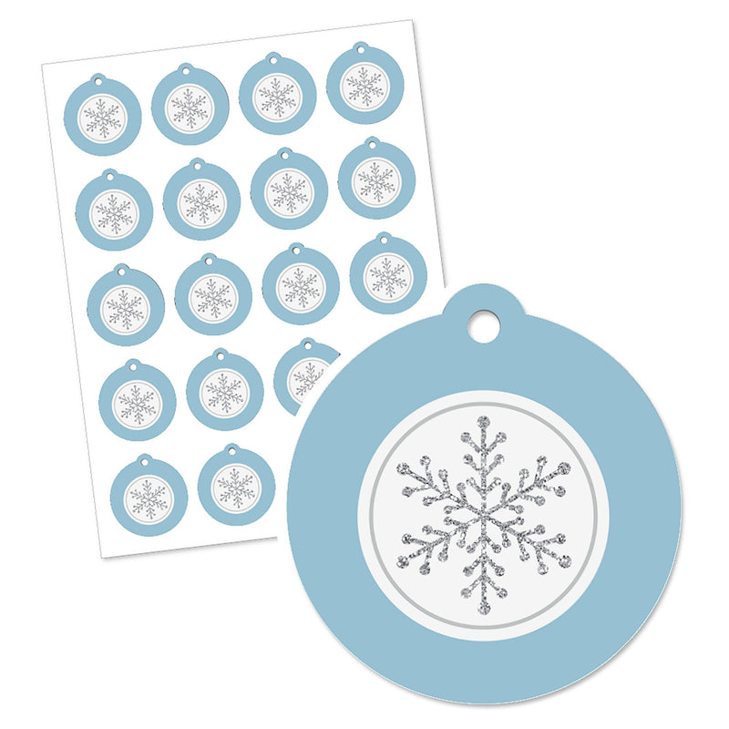 Winter Wonderland - Snowflake Holiday Party and Winter Wedding Favor Gift Tags (Set of 20)