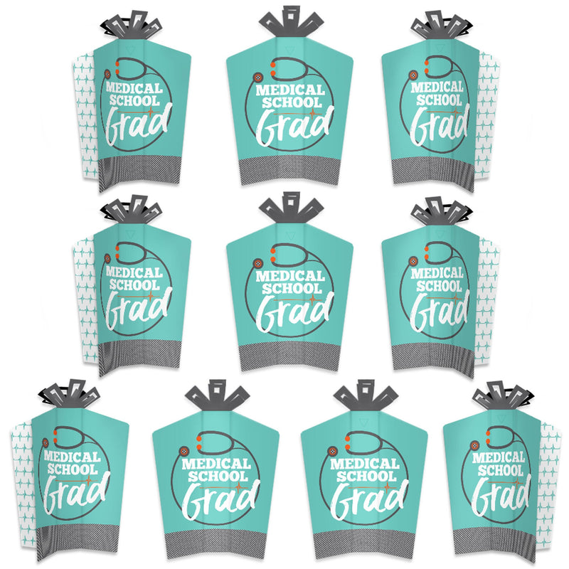 Medical School Grad - Table Decorations - Doctor Graduation Party Fold and Flare Centerpieces - 10 Count