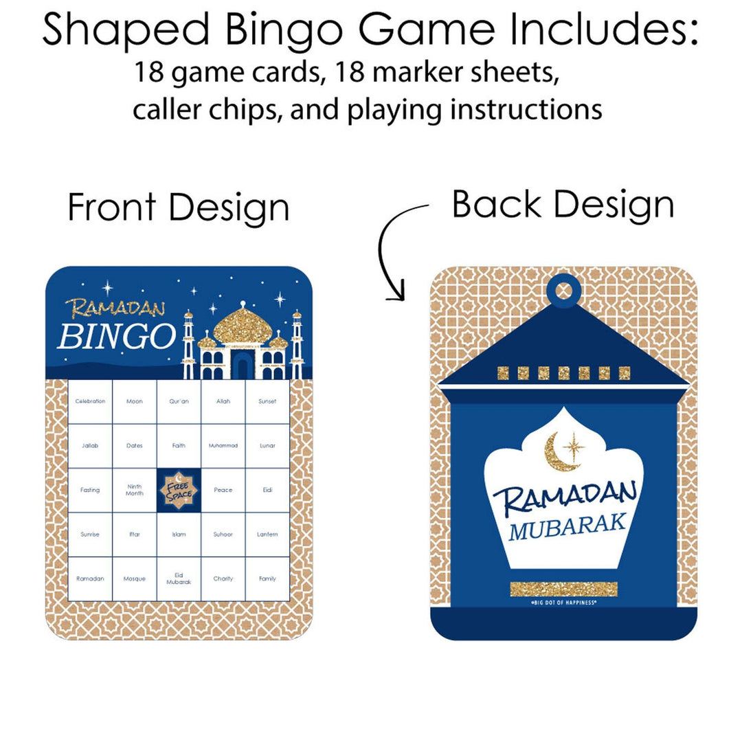 Ramadan - Bingo Cards and Markers - Eid Mubarak Bingo Game - Set of 18