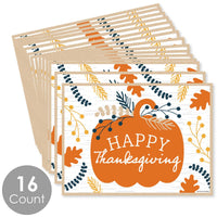 Happy Thanksgiving - Party Table Decorations - Fall Harvest Party Placemats - Set of 16