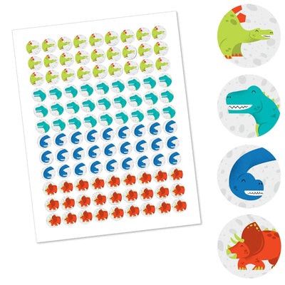 Roar Dinosaur - Dino Mite T-Rex Baby Shower or Birthday Party Round Candy Sticker Favors - Labels Fit Hershey's Kisses - 108 ct