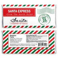 Santa's Special Delivery - Candy Bar Wrapper From Santa Claus Christmas Favors - Set of 24