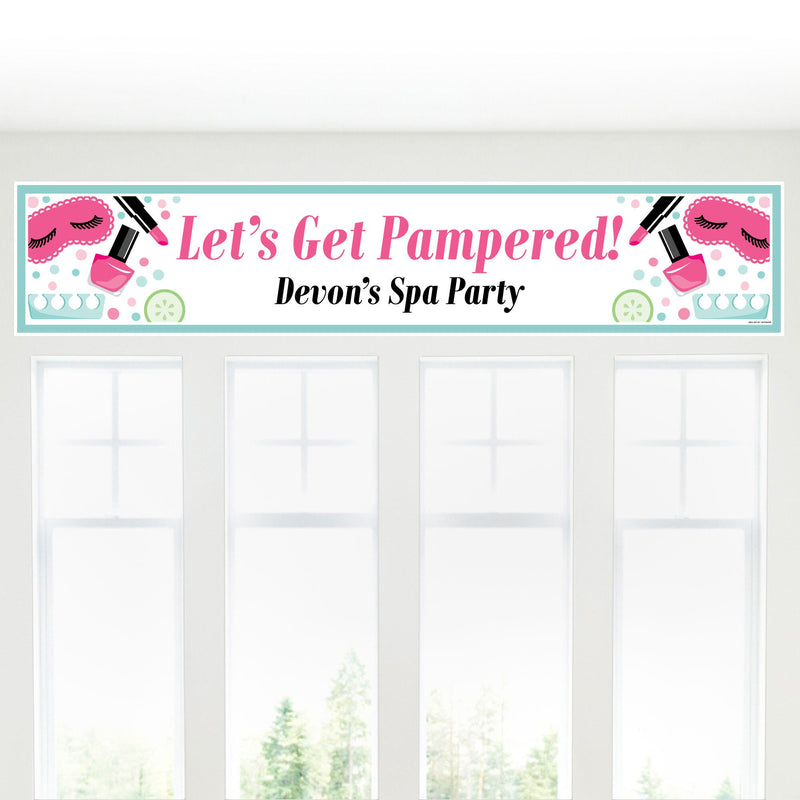 Spa Day - Personalized Girls Makeup Party Banner