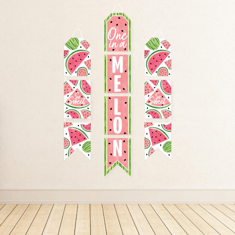 Sweet Watermelon - Hanging Vertical Paper Door Banners - Fruit Party Wall Decoration Kit - Indoor Door DÃƒÂ©cor