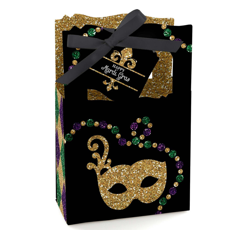 Mardi Gras - Masquerade Party Favor Boxes - Set of 12