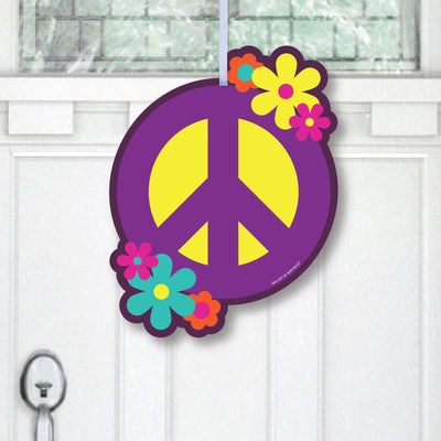 60's Hippie - Hanging Porch 1960s Groovy Party Outdoor Decorations - Front Door Decor - 1 Piece Sign