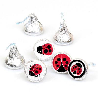 Happy Little Ladybug - Round Candy Labels Party Favors - Fits Hershey's Kisses - 108 ct