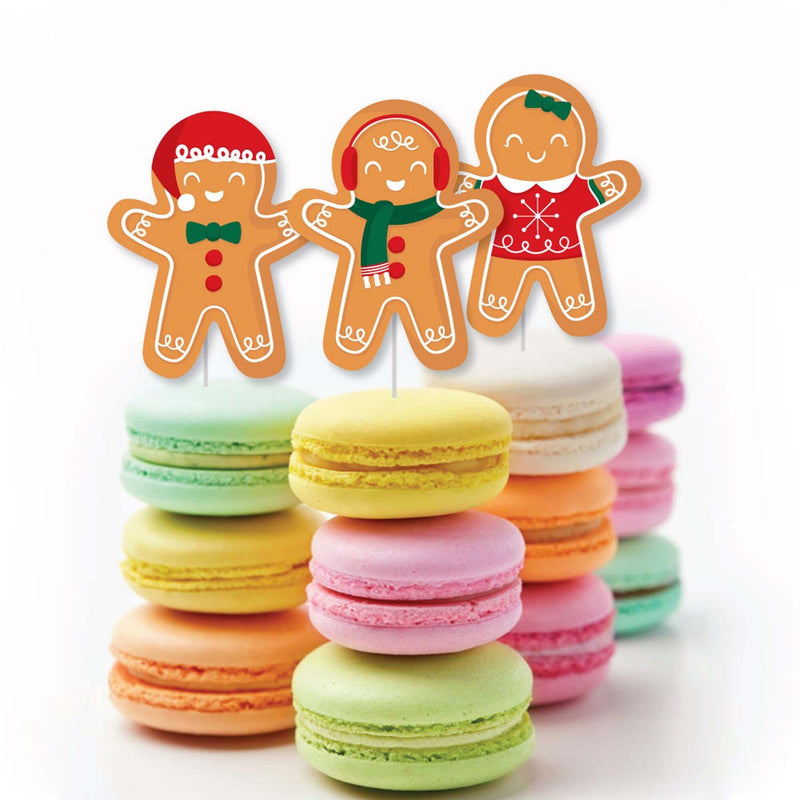 Gingerbread Christmas - DIY Shaped Gingerbread Man Holiday Party Cut-Outs - 24 Count