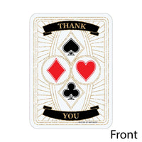 Las Vegas - Shaped Thank You Cards - Casino Party Thank You Note Cards with Envelopes - Set of 12