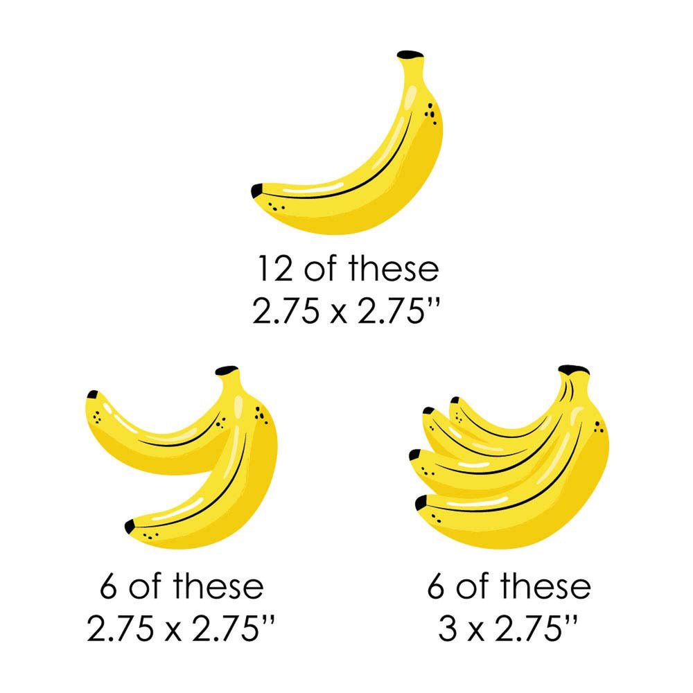 Let's Go Bananas - DIY Shaped Tropical Party Cut-Outs - 24 ct