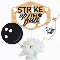 Strike Up the Fun - Bowling - Birthday Party or Baby Shower Centerpiece Sticks - Table Toppers - Set of 15