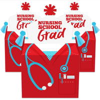 Nurse Graduation - Treat Box Party Favors - Medical Nursing Graduation Party Goodie Gable Boxes - Set of 12