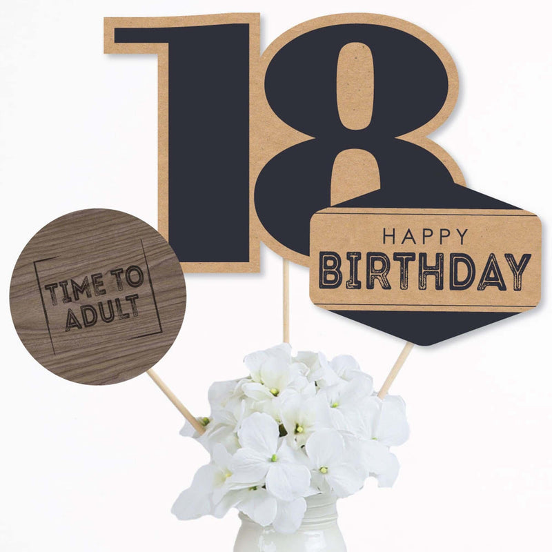 18th Milestone Birthday - Birthday Party Centerpiece Sticks - Table Toppers - Set of 15