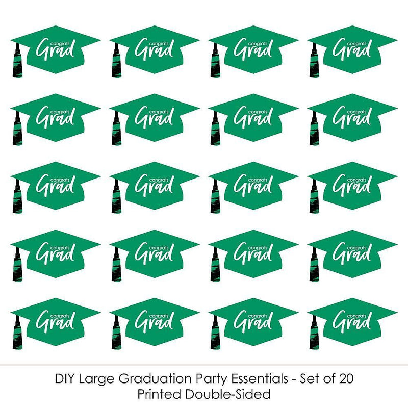 Green Grad - Best is Yet to Come - Graduation Hat Decorations DIY Large Green Graduation Party Essentials - 20 Count