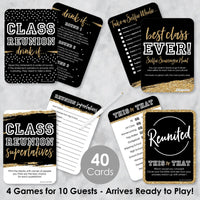 Reunited - 4 School Class Reunion Party Games - 10 Cards Each - Gamerific Bundle
