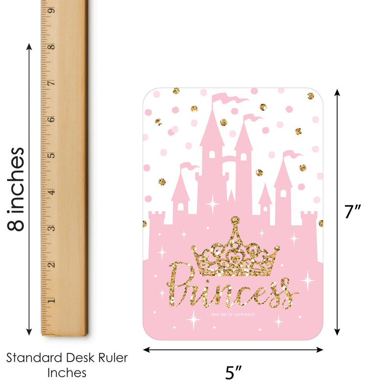 Little Princess Crown - Picture Bingo Cards and Markers - Birthday Party Bingo Game - Set of 18