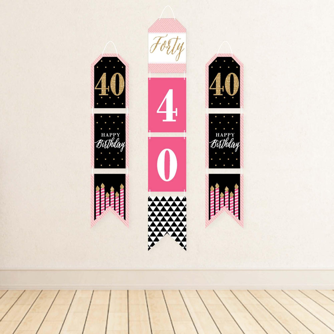 Chic 40th Birthday Indoor Door Decor