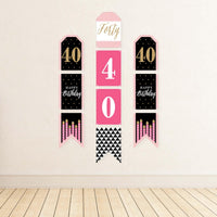 Chic 40th Birthday Indoor Door Decor