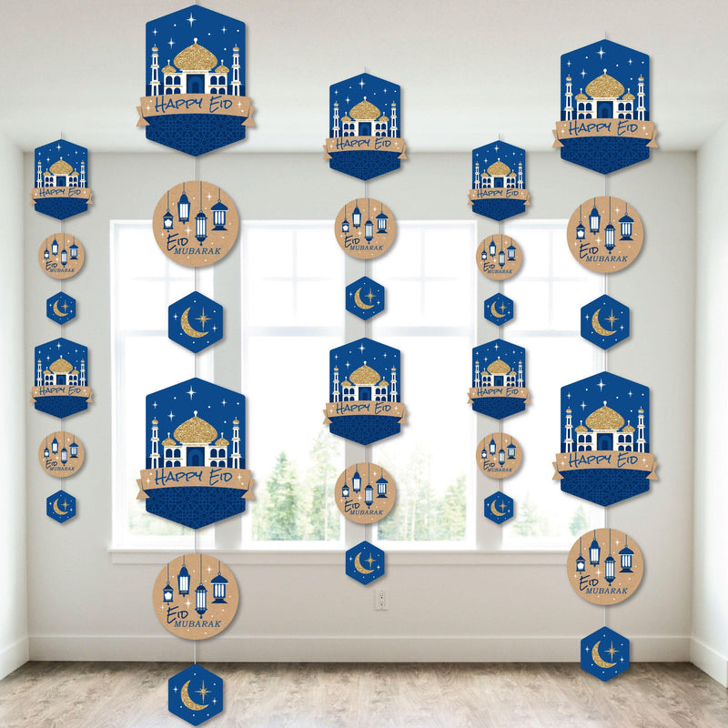 Ramadan - Eid Mubarak Party DIY Dangler Backdrop - Hanging Vertical Decorations - 30 Pieces