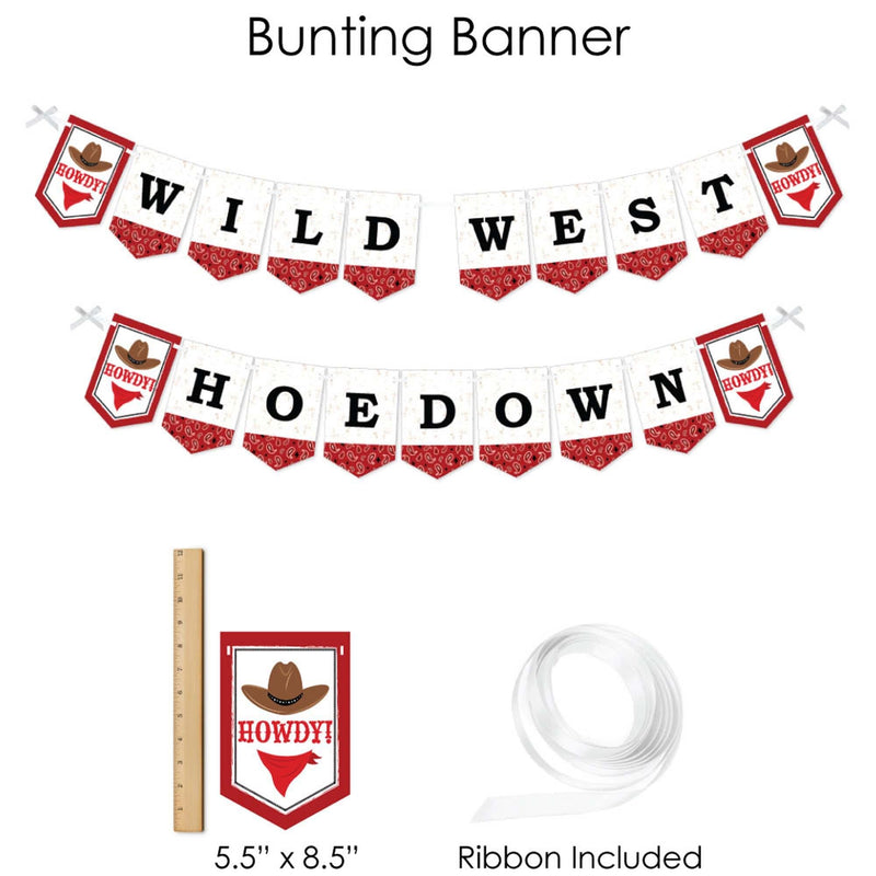 Western Hoedown - Wild West Cowboy Party Supplies - Banner Decoration Kit - Fundle Bundle