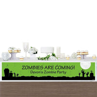 Zombie Zone - Personalized Halloween or Birthday Zombie Crawl Party Banner
