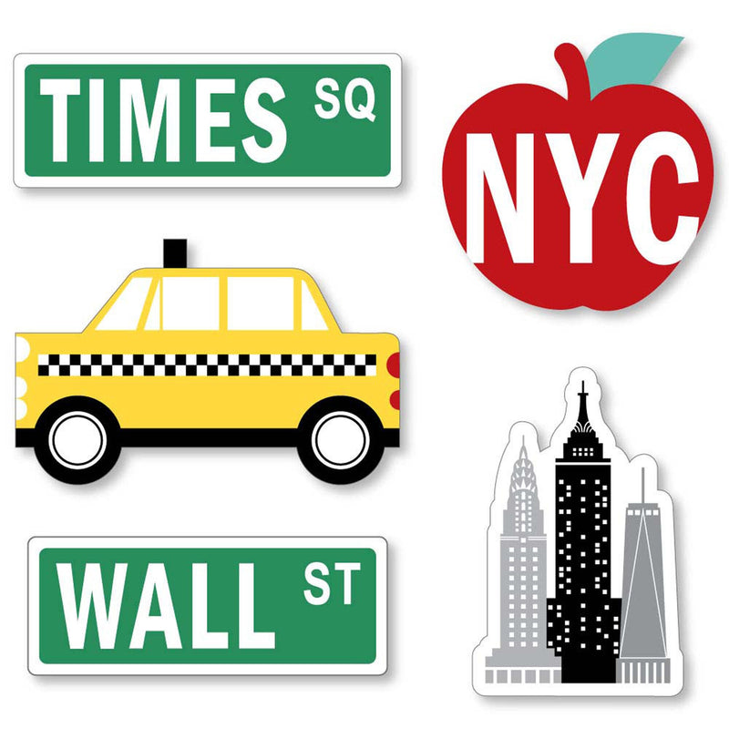 NYC Cityscape - DIY Shaped New York City Party Cut-Outs - 24 ct