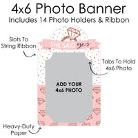 Bride Squad - DIY Rose Gold Bridal Shower or Bachelorette Party Decor - Picture Display - Photo Banner