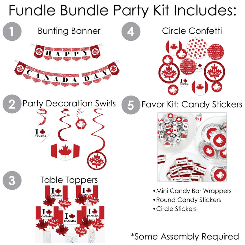 Canada Day - Canadian Party Supplies - Banner Decoration Kit - Fundle Bundle