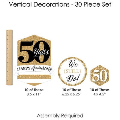 We Still Do - 50th Wedding Anniversary - Anniversary Party DIY Dangler Backdrop - Hanging Vertical Decorations - 30 Pieces