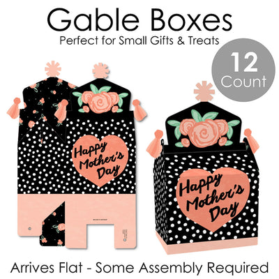 Best Mom Ever - Treat Box Party Favors - Mother's Day Party Goodie Gable Boxes - Set of 12