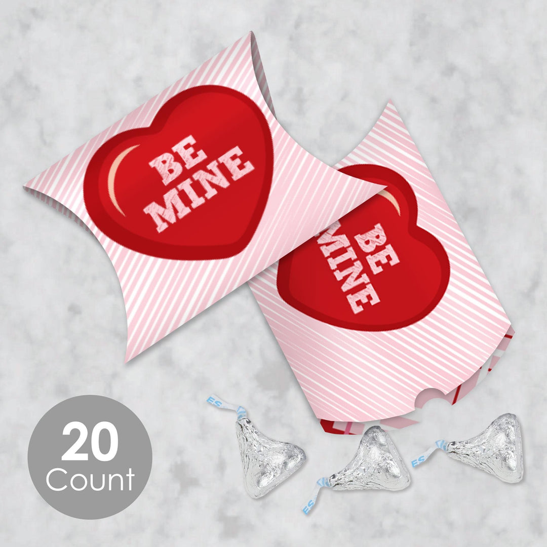 Conversation Hearts - Favor Gift Boxes - Valentine's Day Party Petite Pillow Boxes - Set of 20