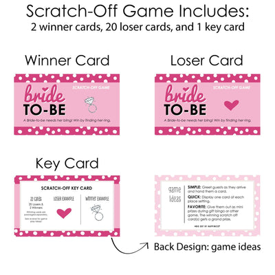 Bride-To-Be - Bridal Shower Game Scratch Off Cards - 22 ct