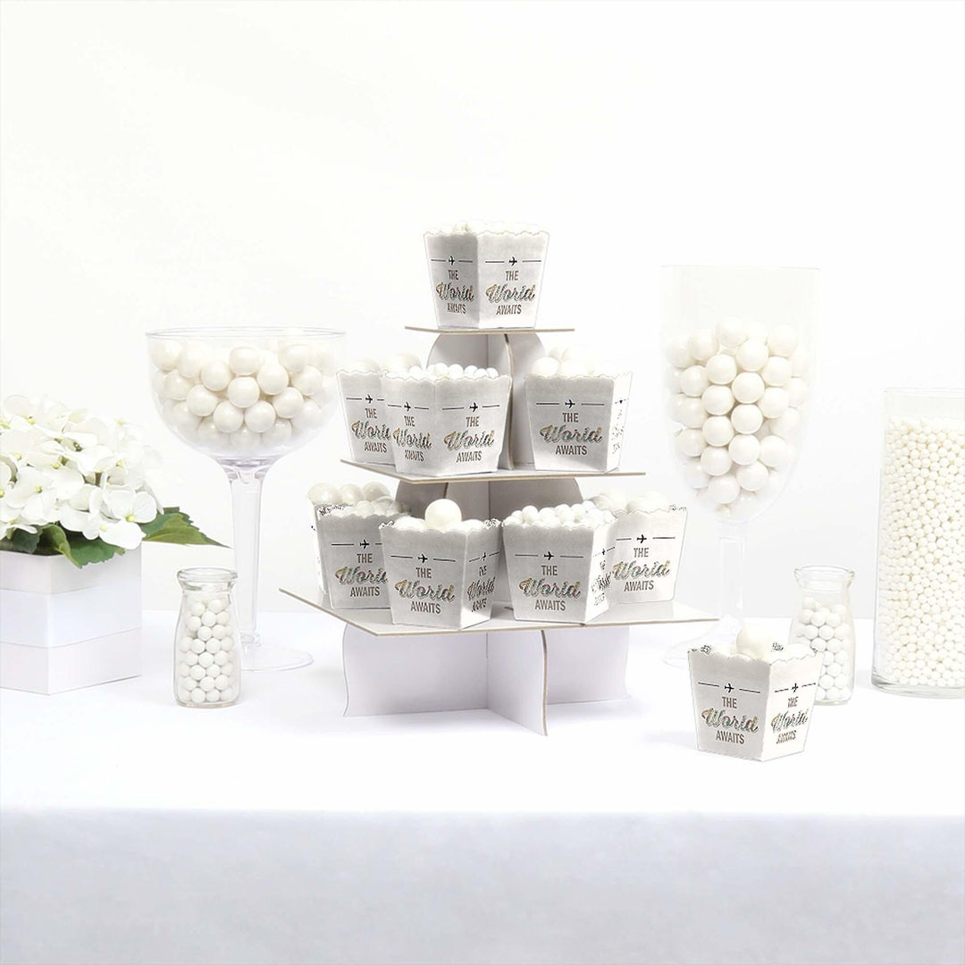 World Awaits - Party Mini Favor Boxes - Travel Themed Graduation Party Treat Candy Boxes - Set of 12