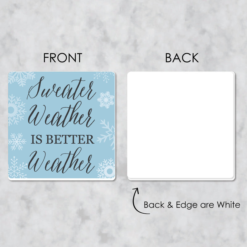 Winter Wonderland - Snowflake Holiday Party and Winter Wedding Decorations - Drink Coasters - Set of 6
