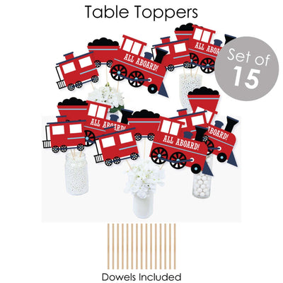 Railroad Party Crossing - Steam Train Birthday Party or Baby Shower Supplies - Banner Decoration Kit - Fundle Bundle