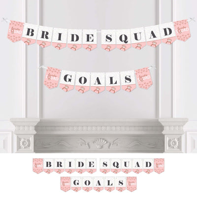 Bride Squad - Rose Gold Bridal Shower or Bachelorette Party Bunting Banner and Decorations