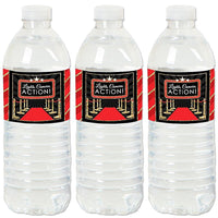 Red Carpet - Movie Night Party Water Bottle Sticker Labels - Set of 20