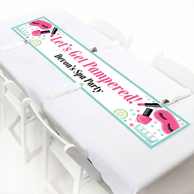 Spa Day - Personalized Girls Makeup Party Banner