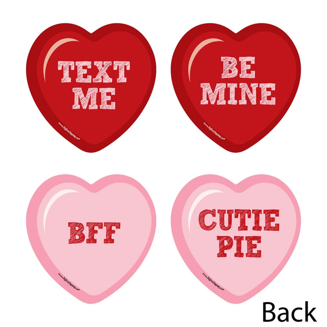 Conversation Hearts - Heart Decorations DIY Valentine's Day Party Essentials - Set of 20