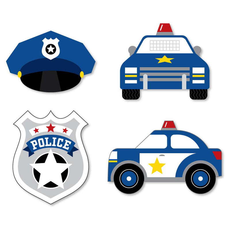Calling All Units - Police - DIY Shaped Cop Birthday Party or Baby Shower Cut-Outs - 24 Count