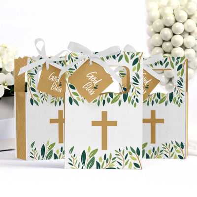 Elegant Cross - Religious Party Favor Boxes - Set of 12