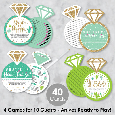 Final Fiesta - 4 Bridal Shower Games - 10 Cards Each - Gamerific Bundle