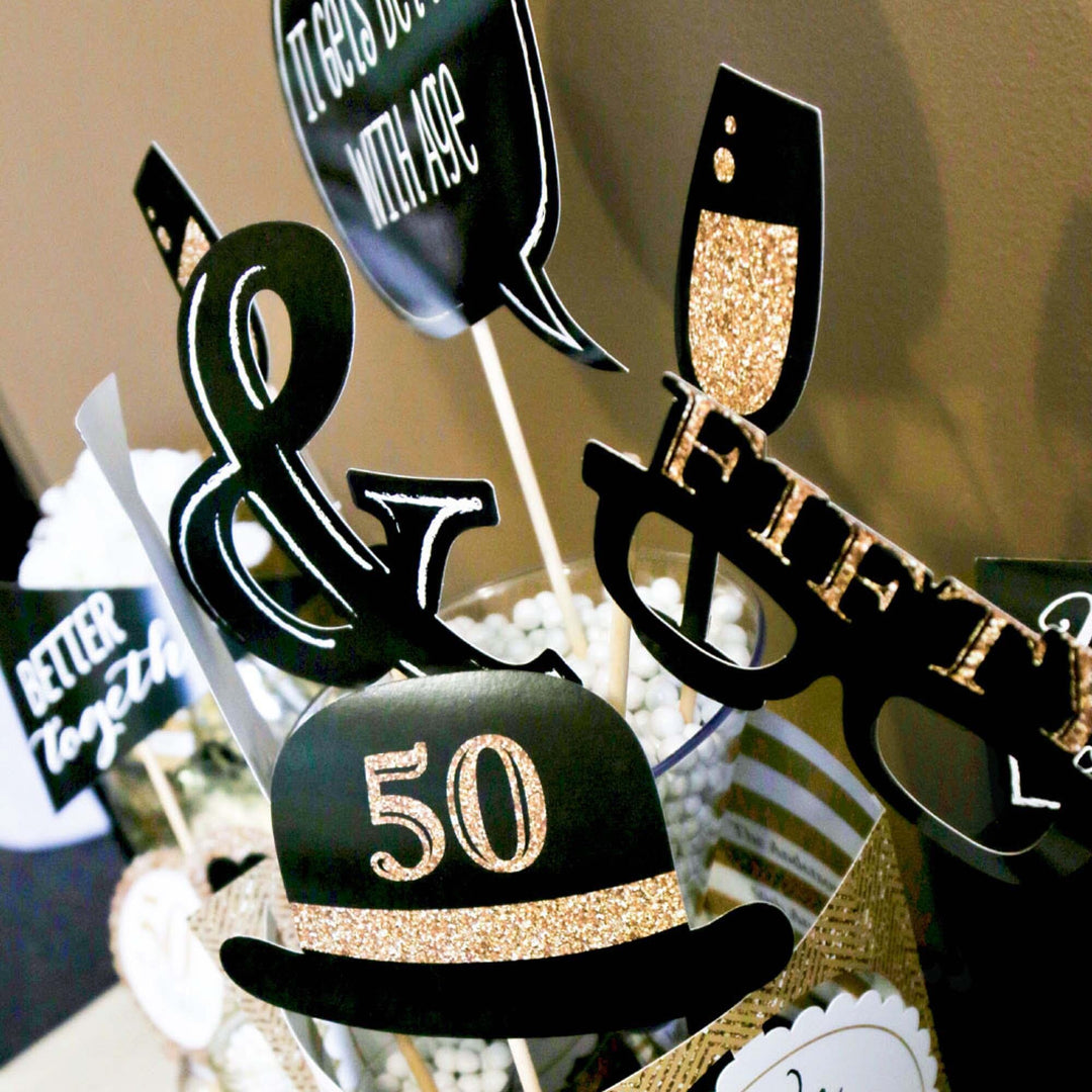 We Still Do - 50th Wedding Anniversary - Anniversary Party Photo Booth Props Kit - 20 Count